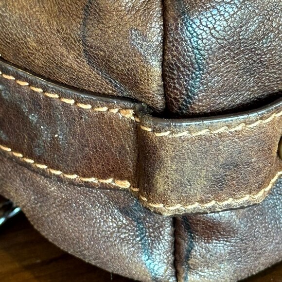 Andrew Marc Brown Leather Hobo Shoulder Handbag Satchel Medium - Picture 16 of 16